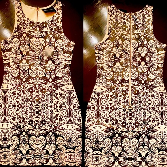 MINKPINK Dresses & Skirts - MINKPINK Faux Leather Bodycon Scroll Floral Dress